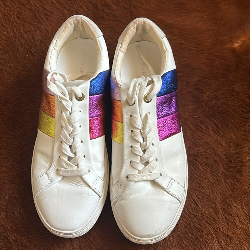 Kurt Geiger London Lane Rainbow Multi/Other Leather Sneakers Size 40 - Picture 4 of 13